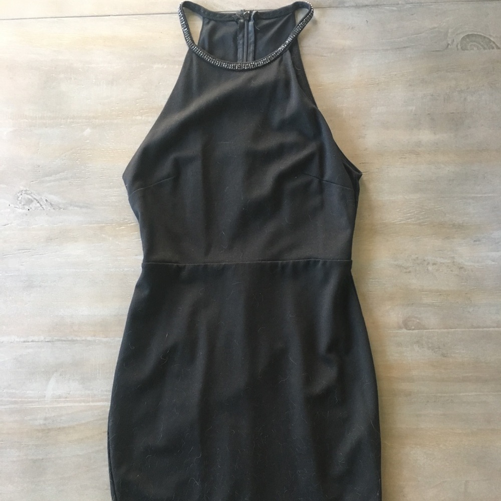 Little black dress with beaded detail